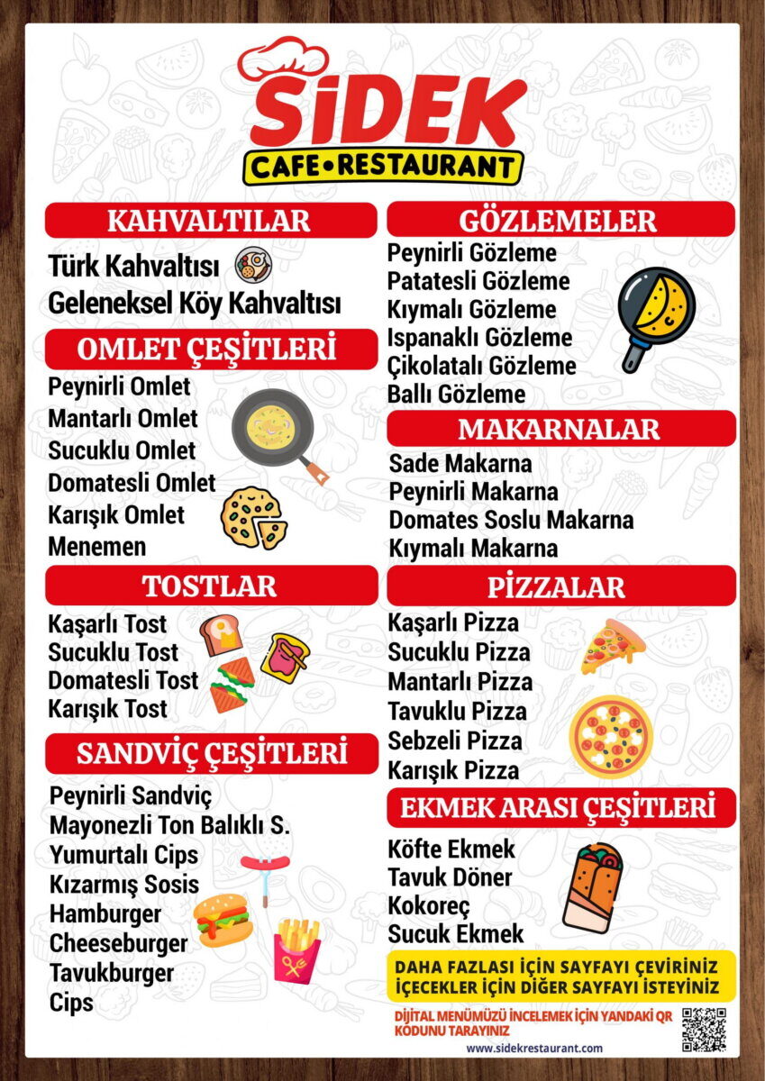 Kalkan Yemek İşletme Menüsü